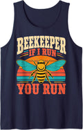 Vintage Beekeeper Humor Beekeeping Apiary Bee Sleeveless Tank Top - Navy Blue
