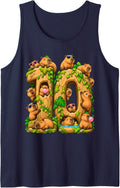 Capybara 10th Birthday Cappy Birthday Funny Capybara Lover Sleeveless Tank Top - Navy Blue