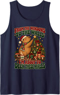 from The Windows to The Walls Capybara Funny Cozy Christmas Sleeveless Tank Top - Navy Blue