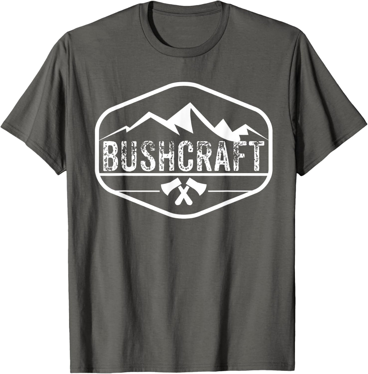 Bushcraft Camp Camper Camping Birthday Gift TShirt - Asphalt Grey