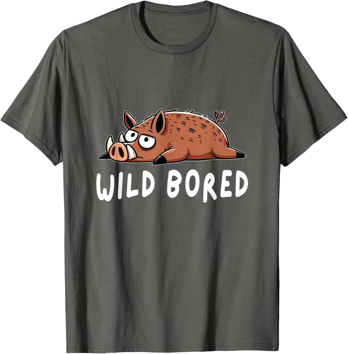 Funny Pig Wild Boar T-Shirt - Asphalt Grey