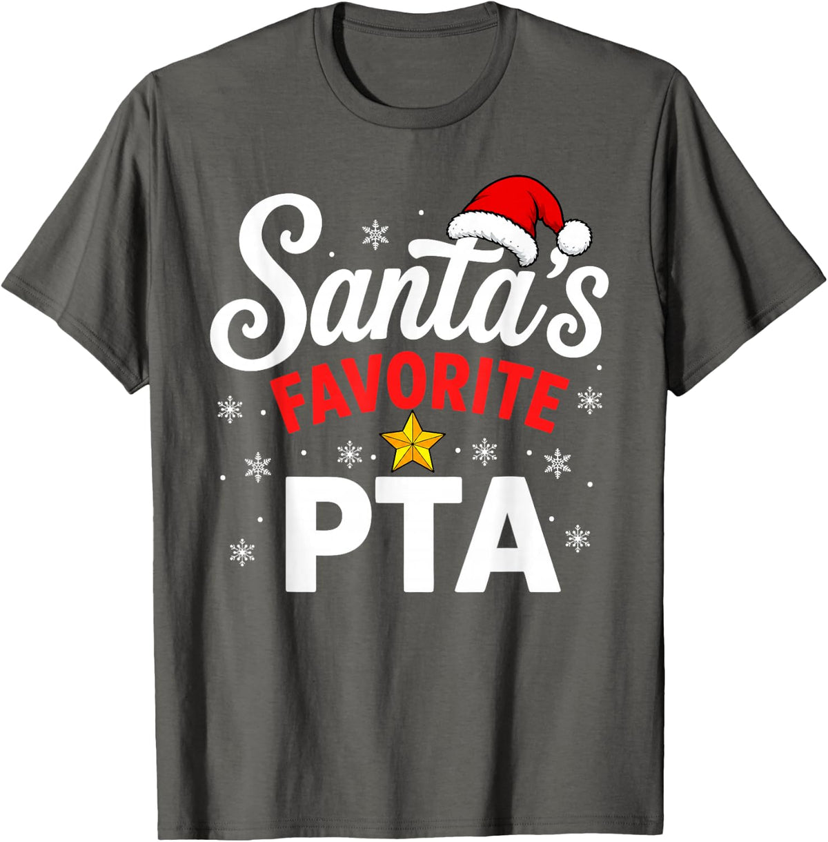 Physical Therapist Assistant Santa Favorite PTA Christmas T-Shirt - Asphalt Grey