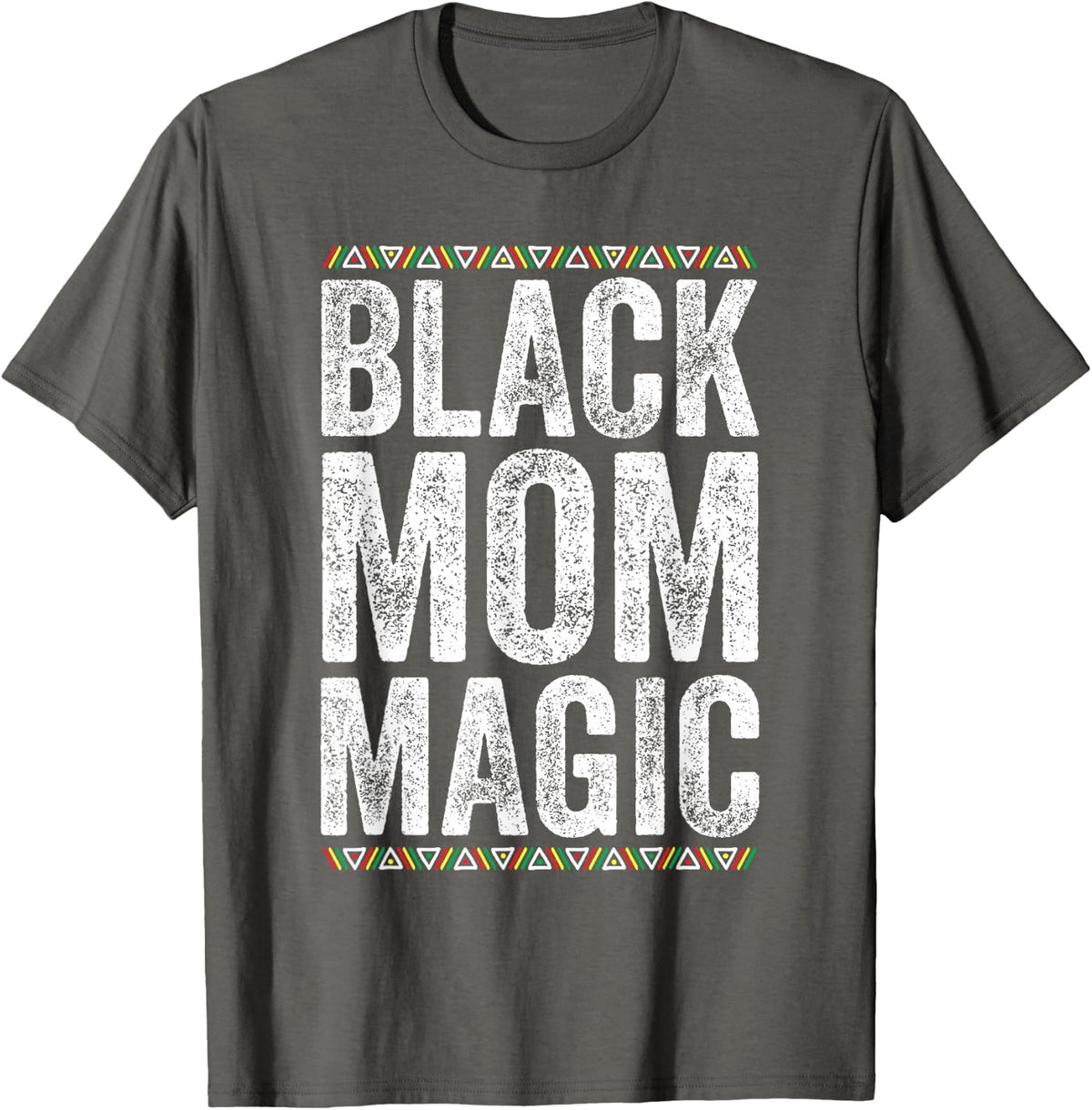 Afro African American History Month Black Mom Magic T-Shirt - Asphalt Grey