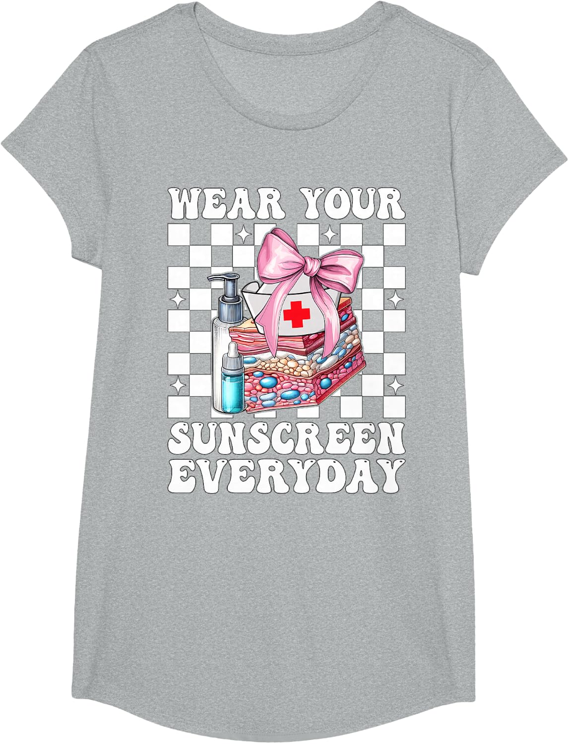 Dermatology Dermatologist Derm Wear Your Sunscreen Everyday T-Shirt - Girls Heather Grey
