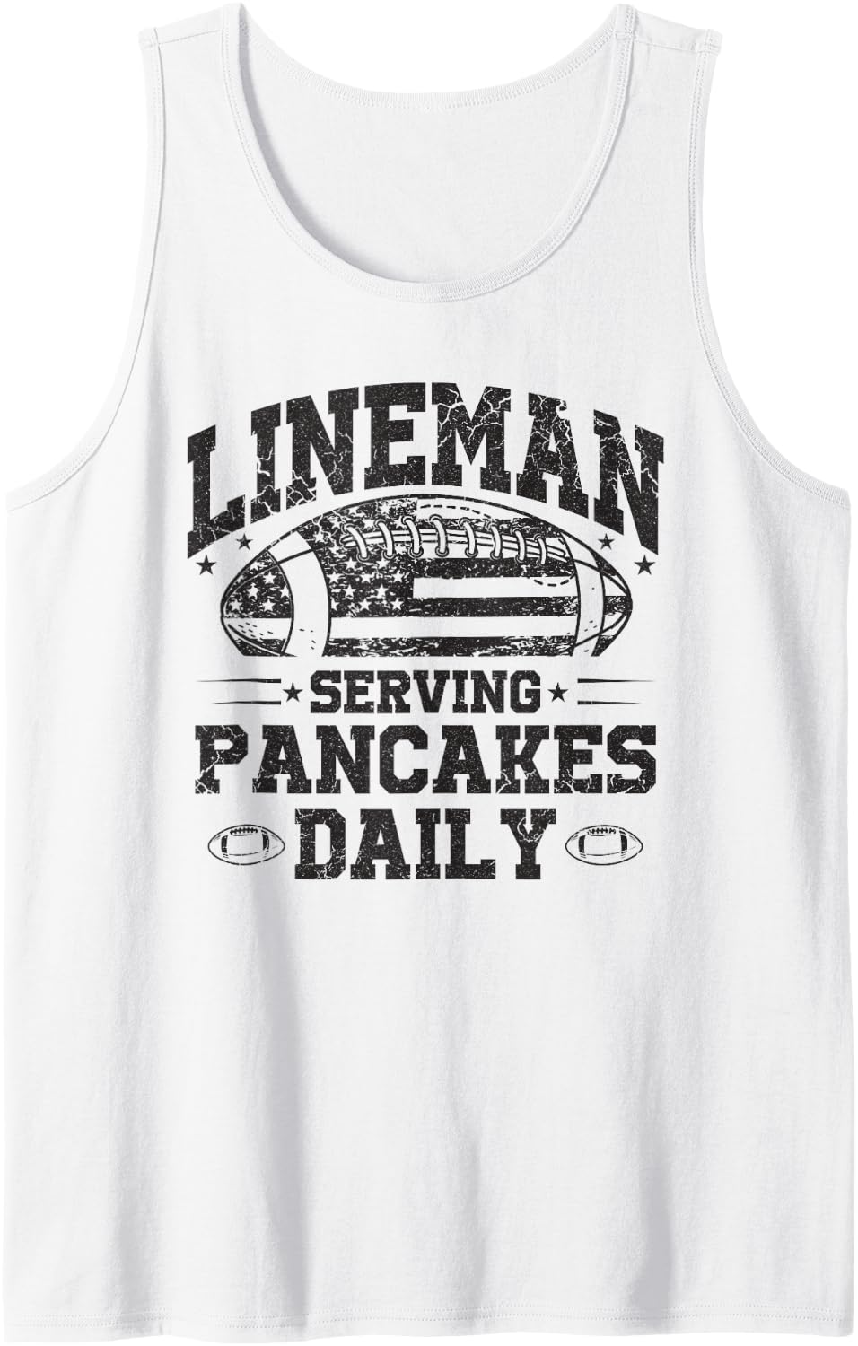 Lineman Serving Pancakes Daily Offensive Football His/Her Sleeveless Tank Top - White