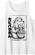 Capybara Ramen Sleeveless Tank Top - White