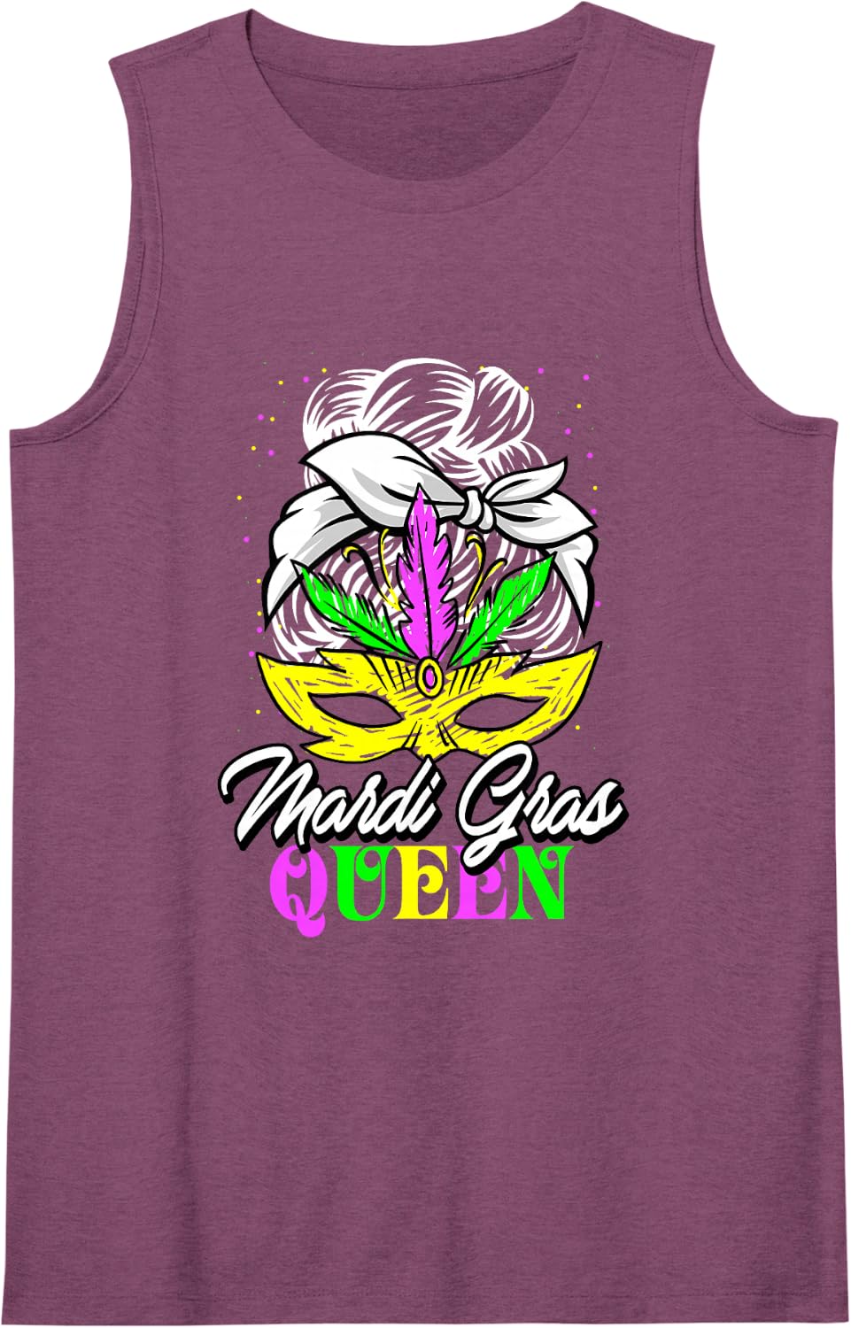 Mardi Gras Queen Cool Carnival Parade Masquerade Party Sleeveless Tank Top - Purple