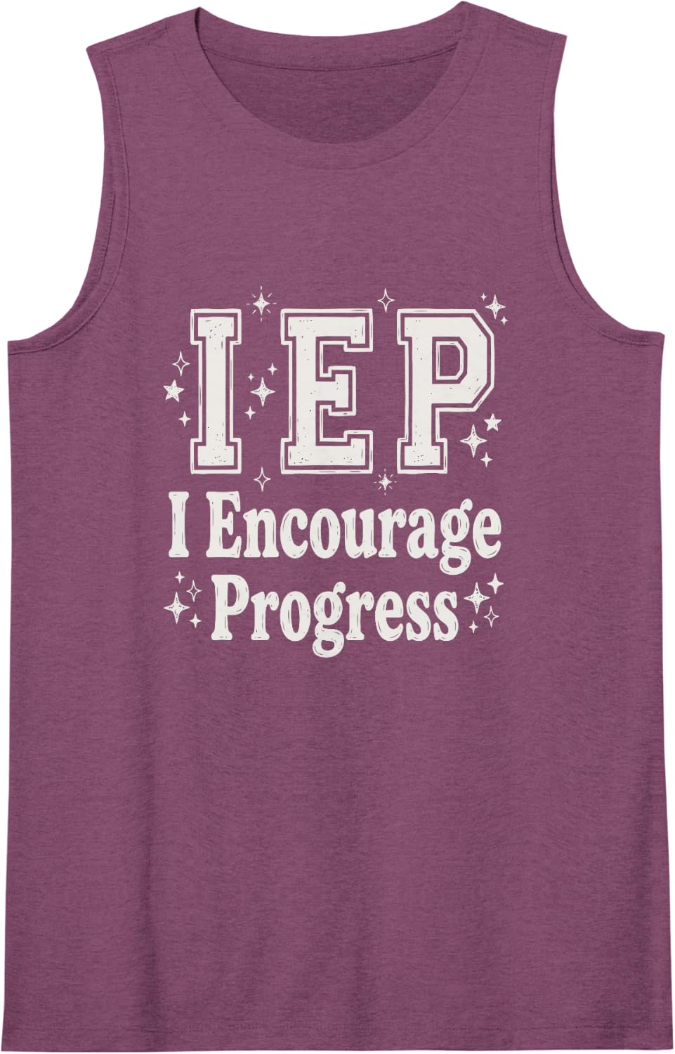 IEP I Encourage Progress Special Education Teacher Sleeveless Tank Top - Purple