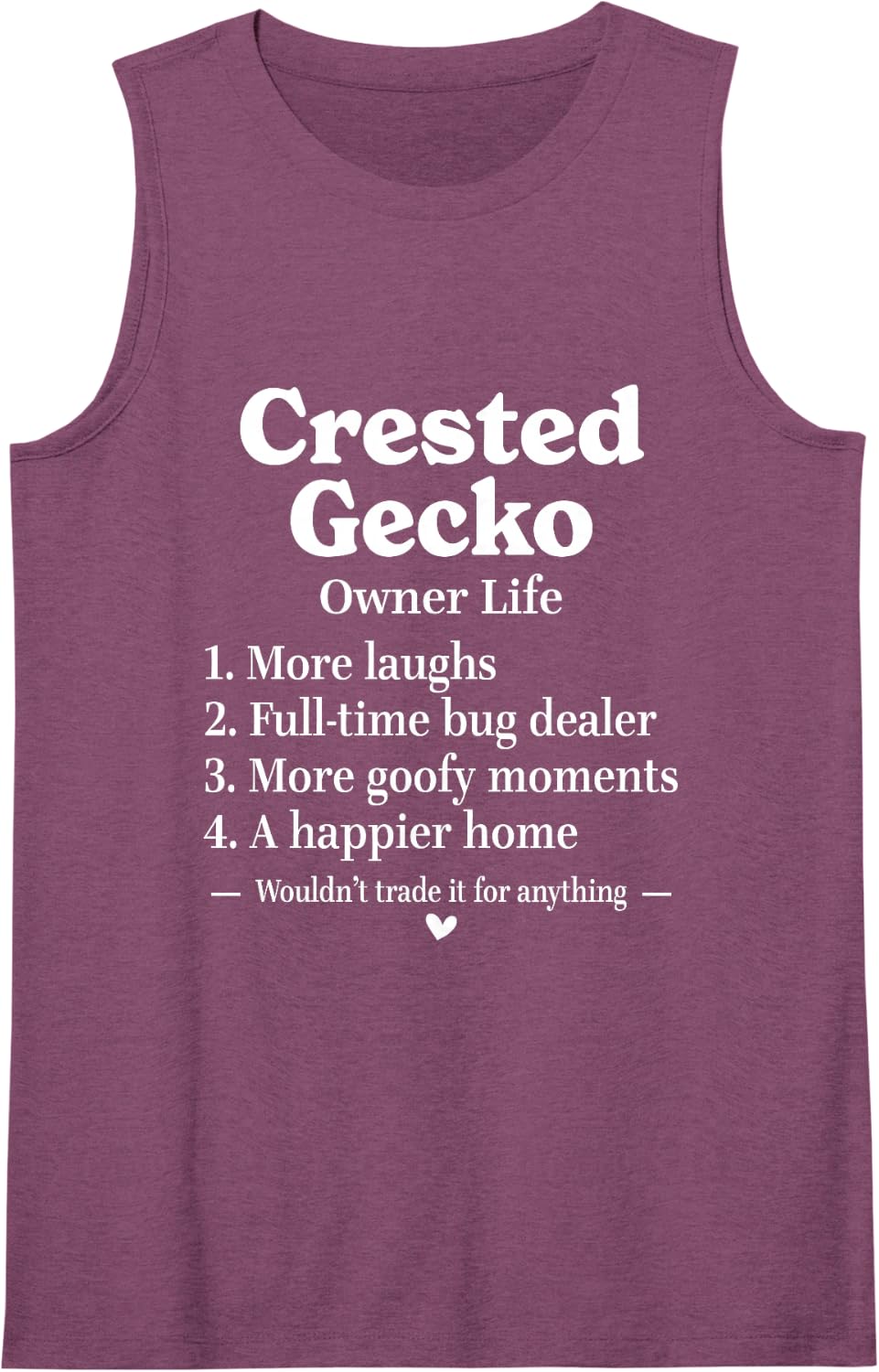 Crested Gecko Owner Life Funny Crestie Lover Dad Mom Sleeveless Tank Top - Purple