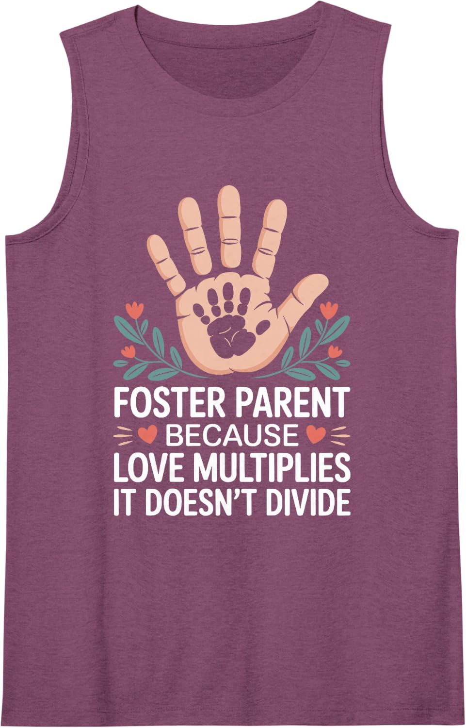 Foster Parent Because Love Multiplies Foster Care Tank Top - Purple