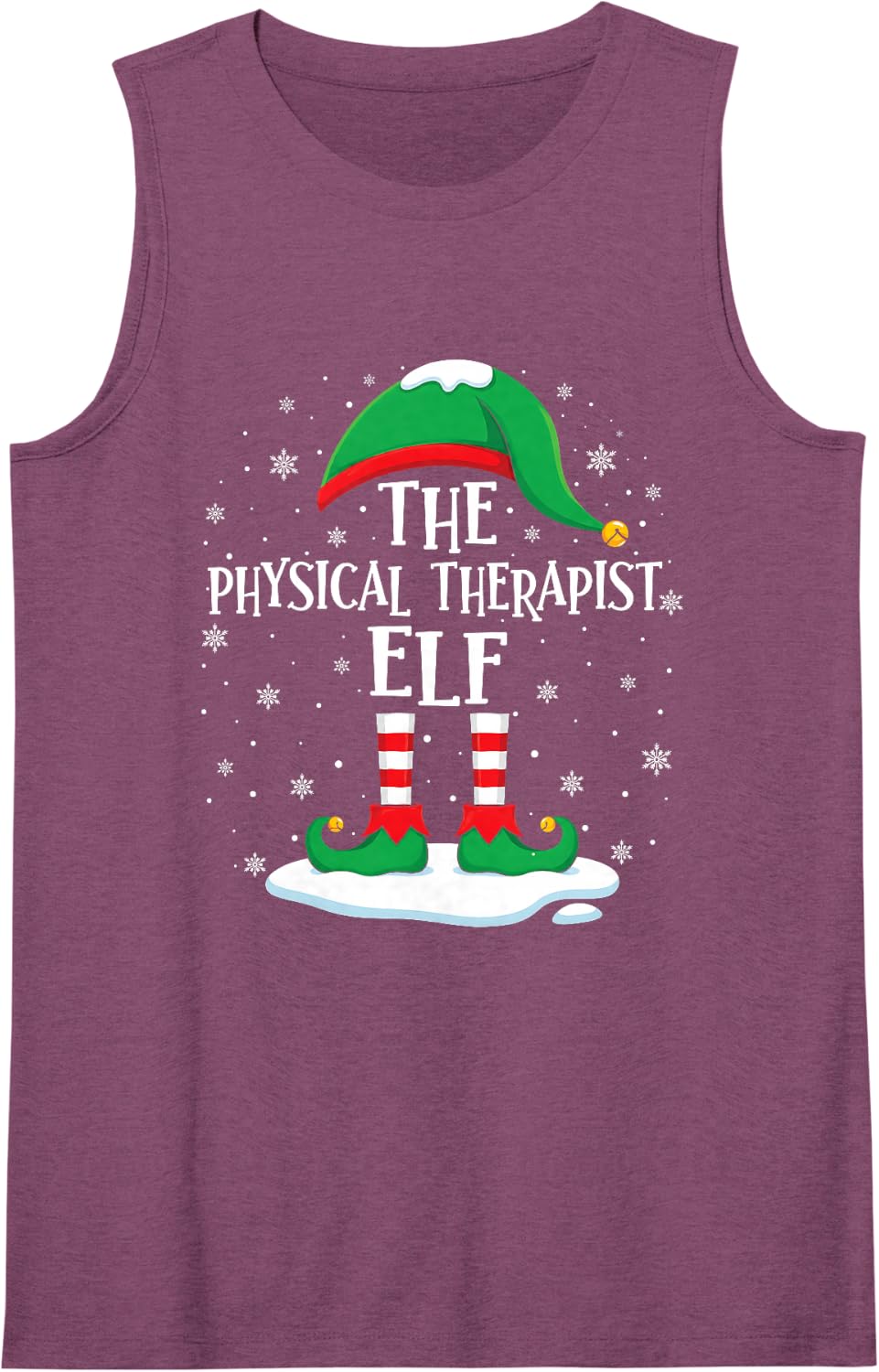 The Physical Therapist Elf Christmas Family Matching Group Tank Top - Purple