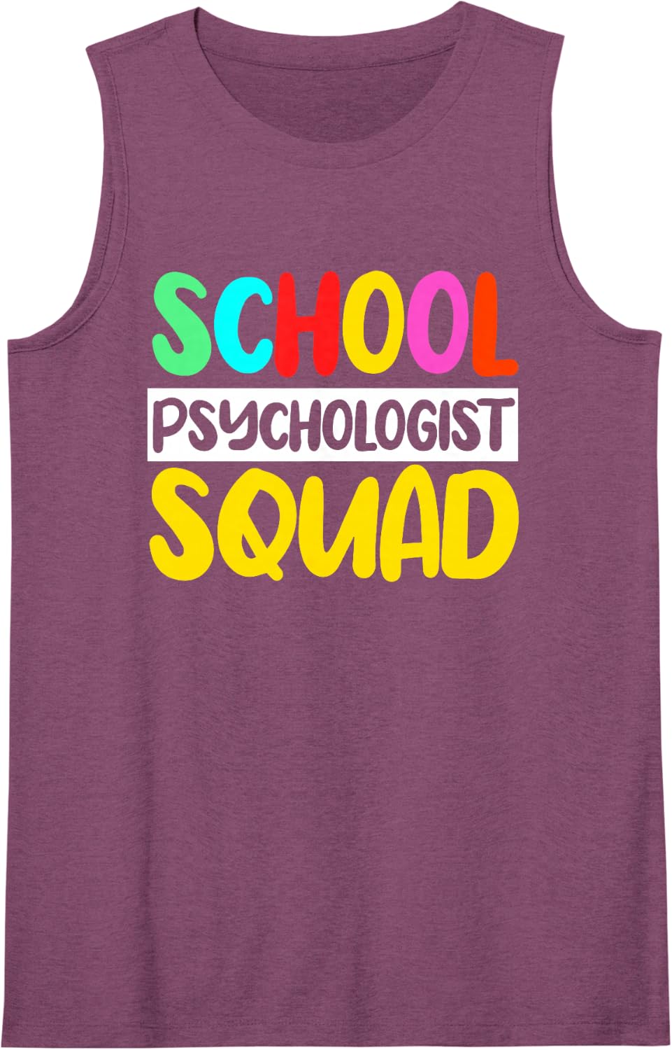 School Psychologist Squad Counselor Therapist LPA LPC MFT Sleeveless Tank Top - Purple