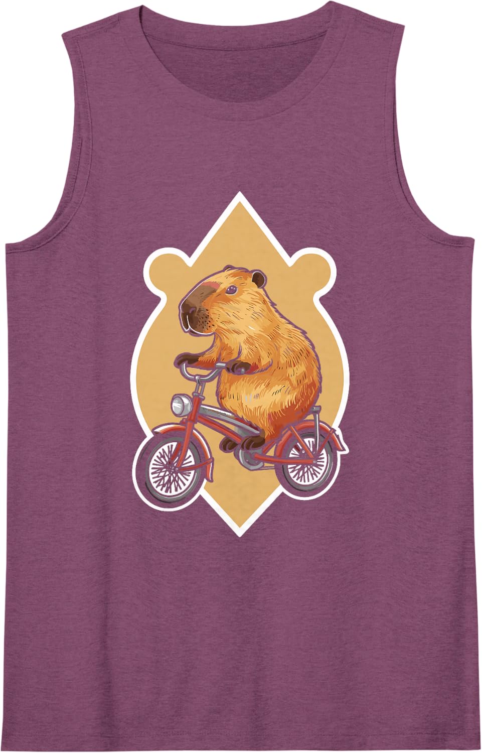 Capybara Bike Riding Sleeveless Tank Top - Purple