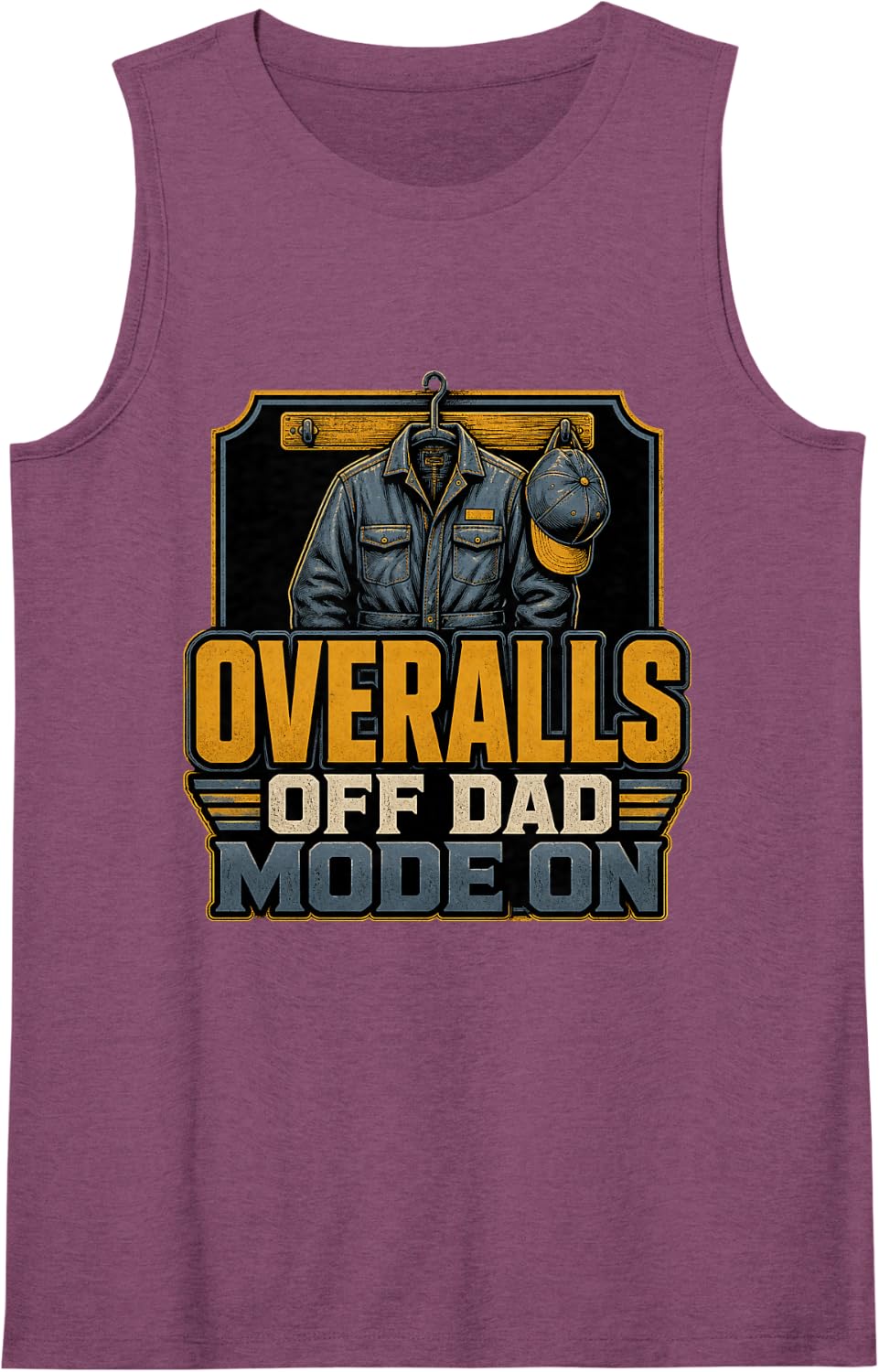 Overalls Off Dad Mode On Heavy Equipment Mechanic Sleeveless Tank Top - Purple