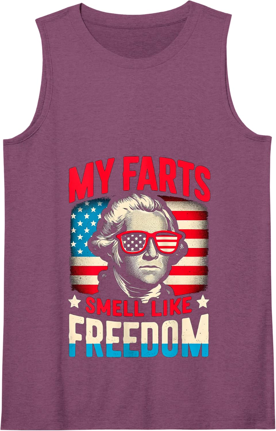 4th of july George Washington USA My Fart Smell Like Freedom Tank Top - Purple