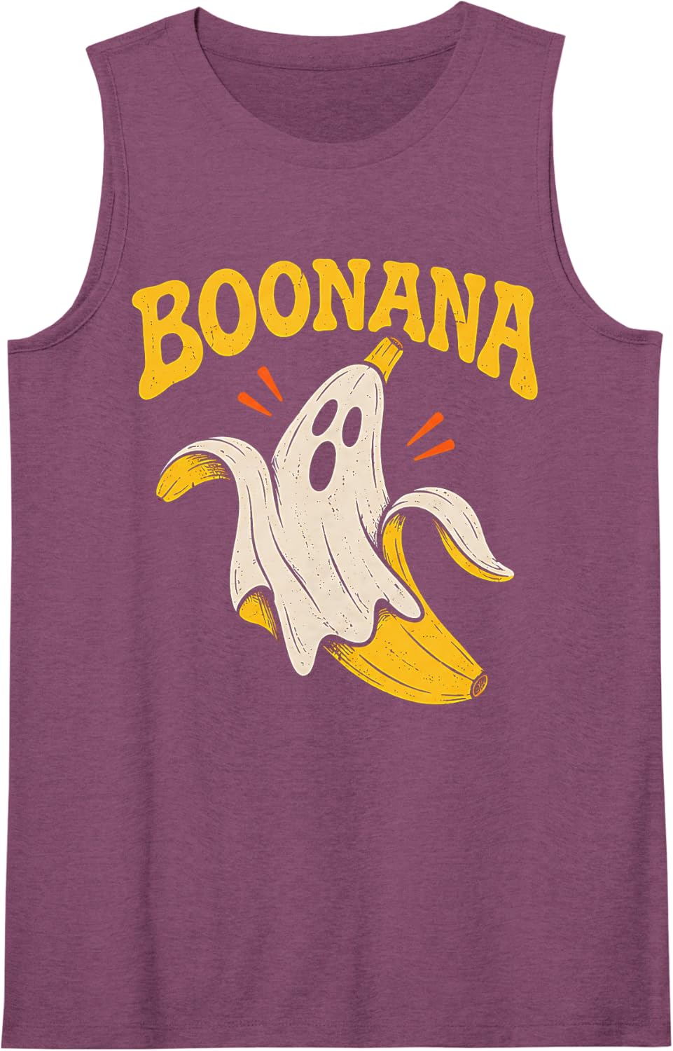 Funny Cute Spooky Bananas Costume Ghost Banana Halloween Sleeveless Tank Top - Purple