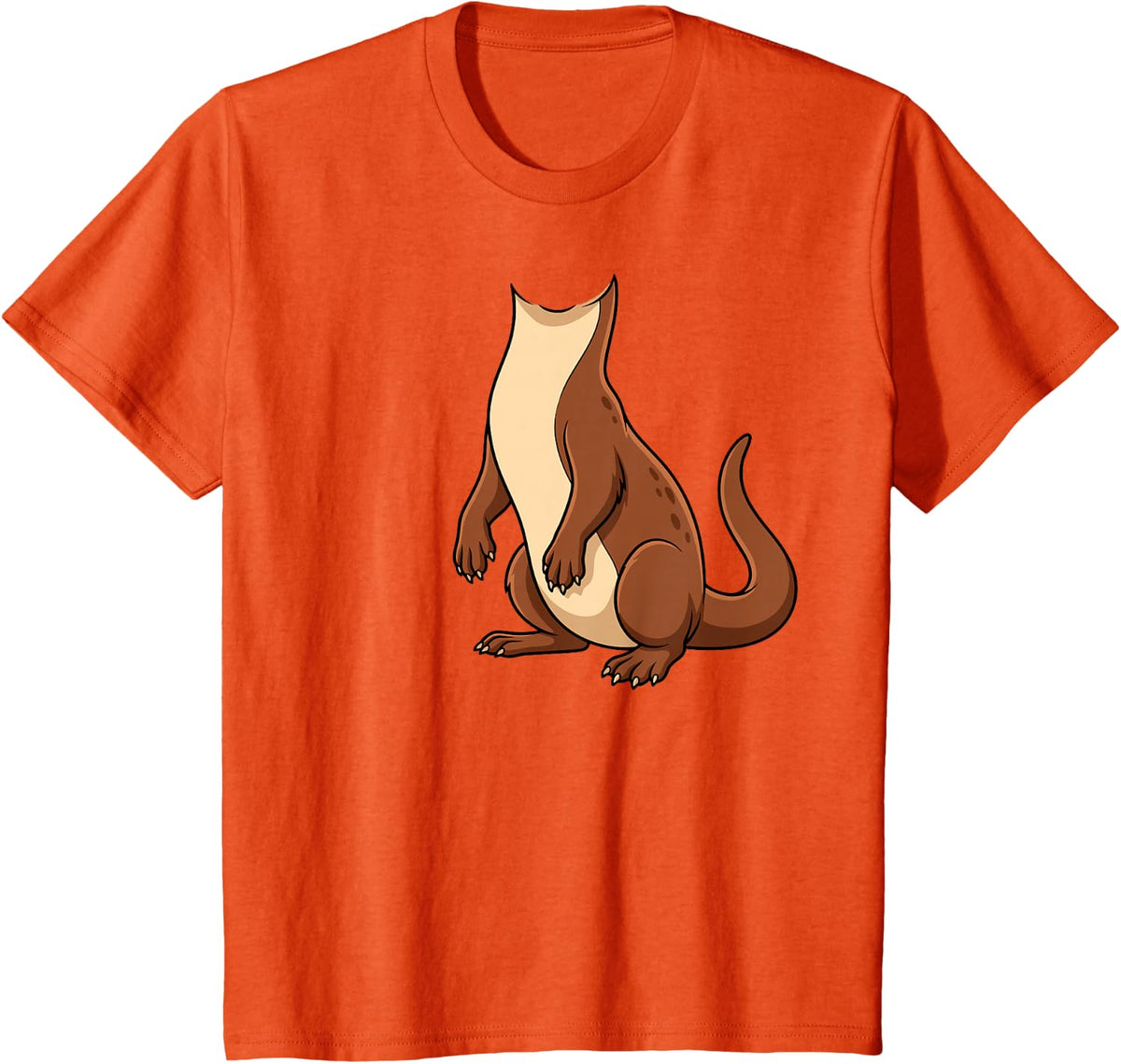 Otter Costume Halloween Cartoon River Animal Design T-Shirt - Orange