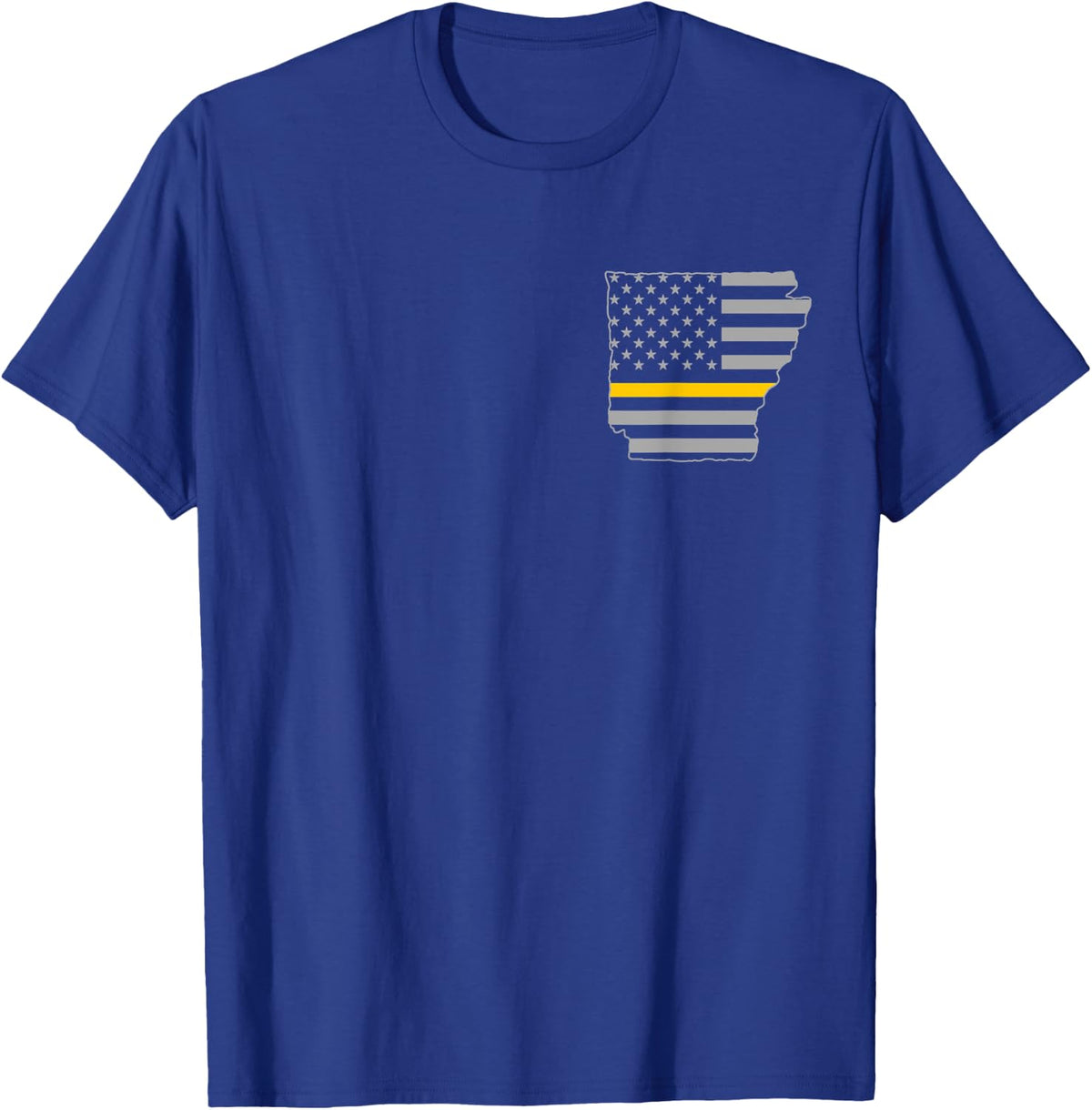 Arkansas Thin Gold Line Flag Police Operator 911 Dispatcher T-Shirt - Royal Blue