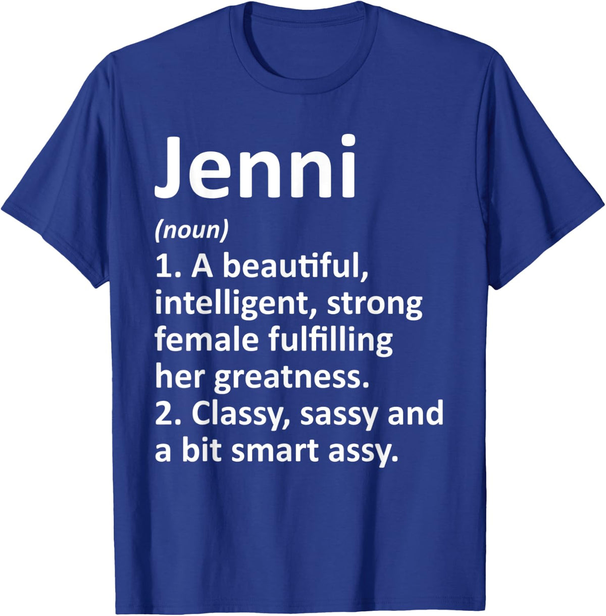JENNI Definition Personalized Name Funny Christmas Gift T-Shirt - Royal Blue