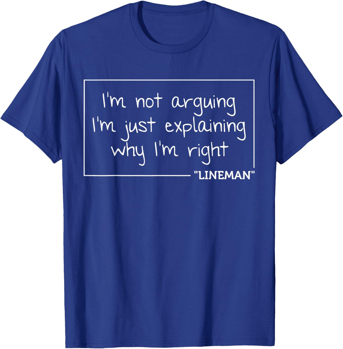 LINEMAN Gift Funny Job Title Profession Birthday Worker Idea T-Shirt - Royal Blue