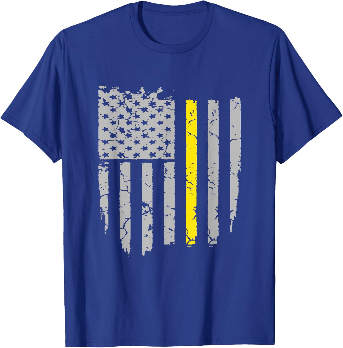 Dispatcher Thin Gold Line Emergency Personel T-Shirt T-Shirt - Royal Blue