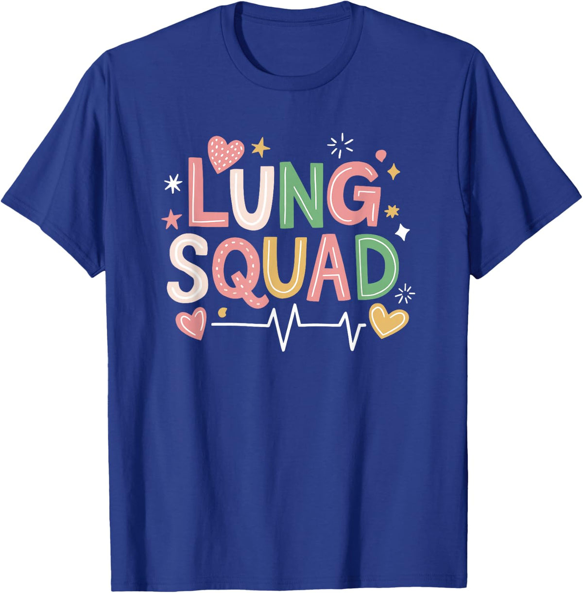 Pulmonary Therapist RT Respiratory Nursing Crew, Lung Squad T-Shirt - Royal Blue