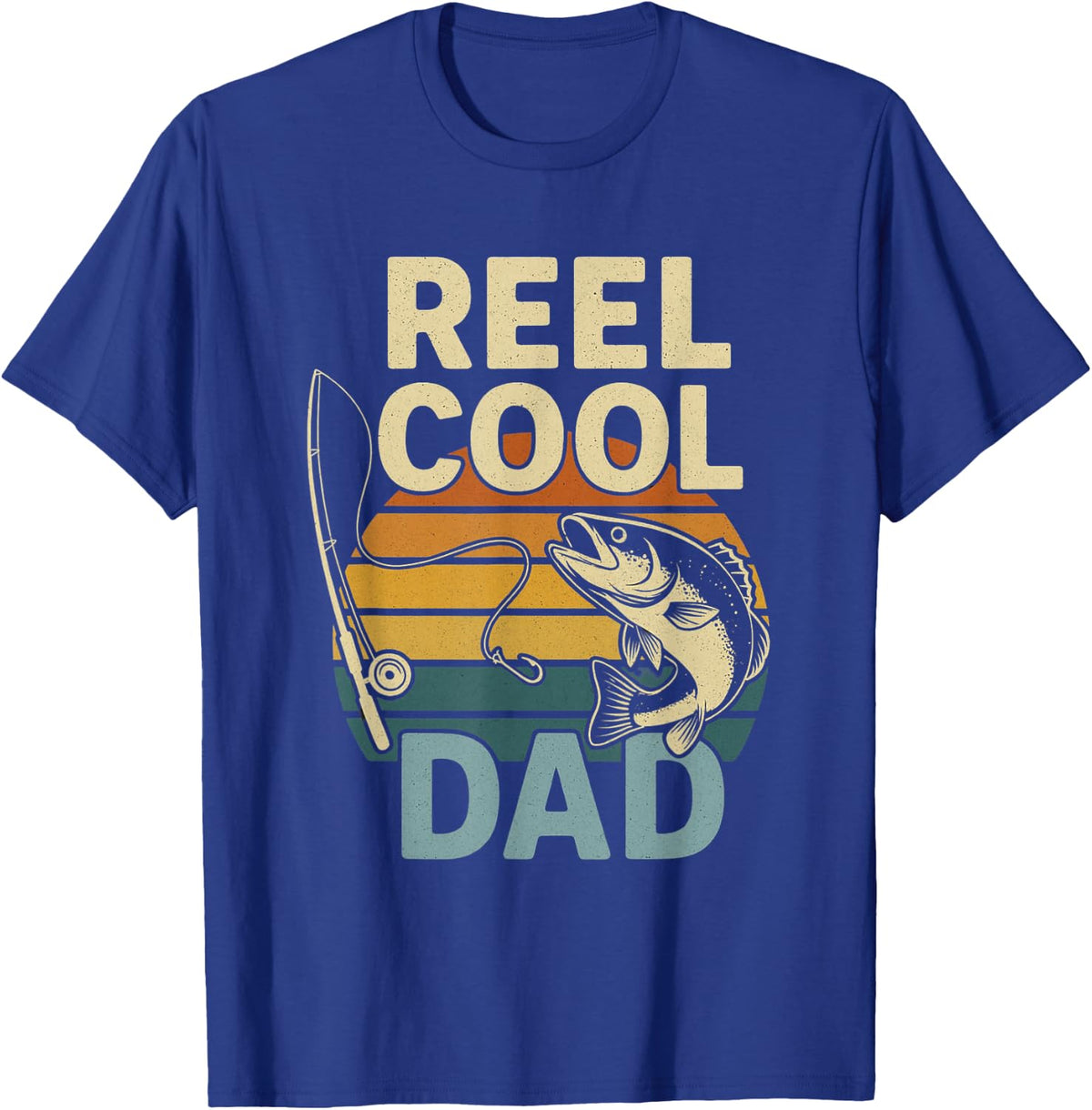 Reel Cool Dad Funny Fathers Day Fishing Outdoors T-Shirt - Royal Blue