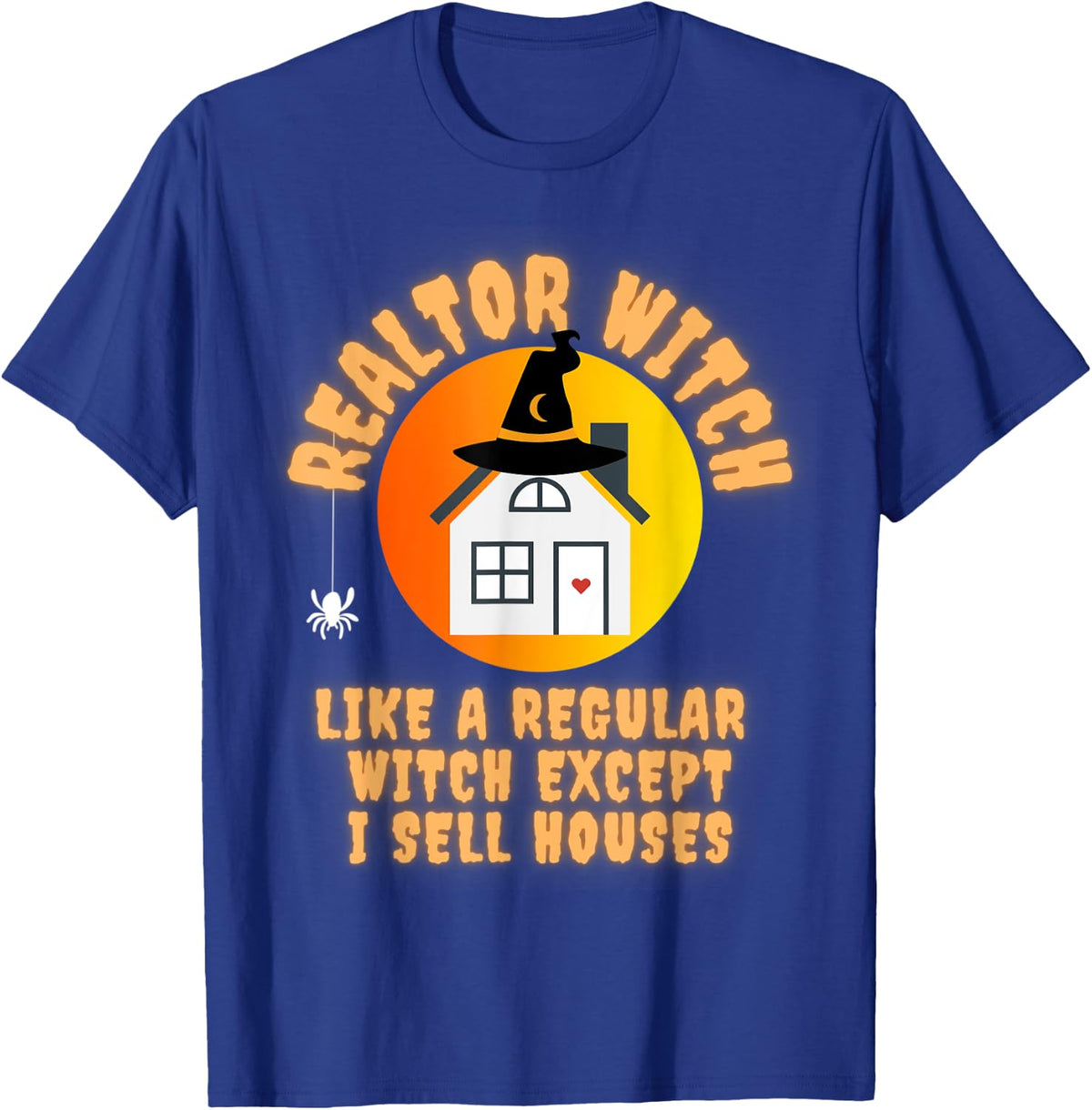 Realtor Witch Halloween Costume Real Estate Agent Womens T-Shirt - Royal Blue
