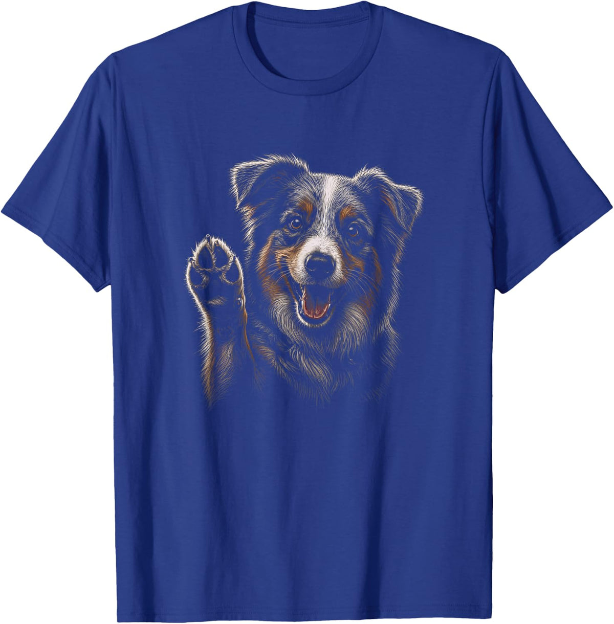 Miniature American Shepherd Graphic Artwork Design T-Shirt - Royal Blue