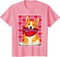 Valentine's day - Corgi with a red heart box T-Shirt - Pink