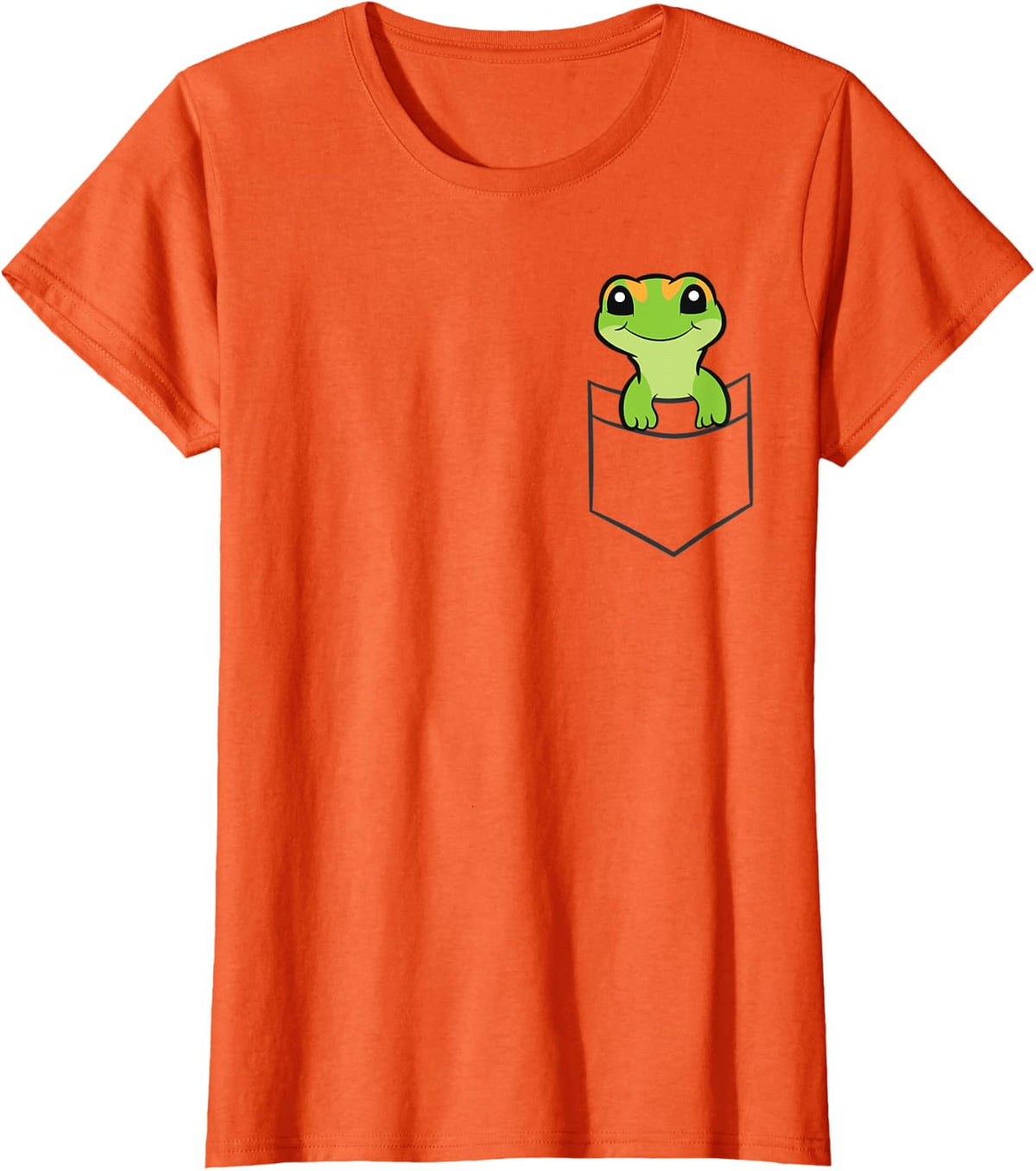 Cute Gecko In The Pocket Love Geckos T-Shirt - Orange