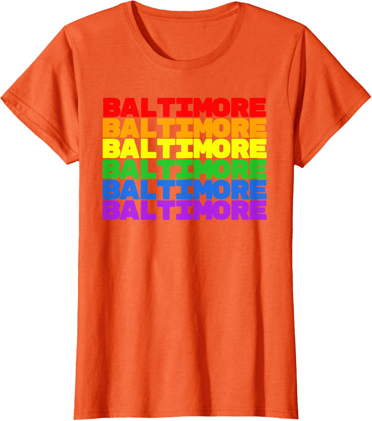 Baltimore Rainbow Pride LGBT T-Shirt T-Shirt - Orange