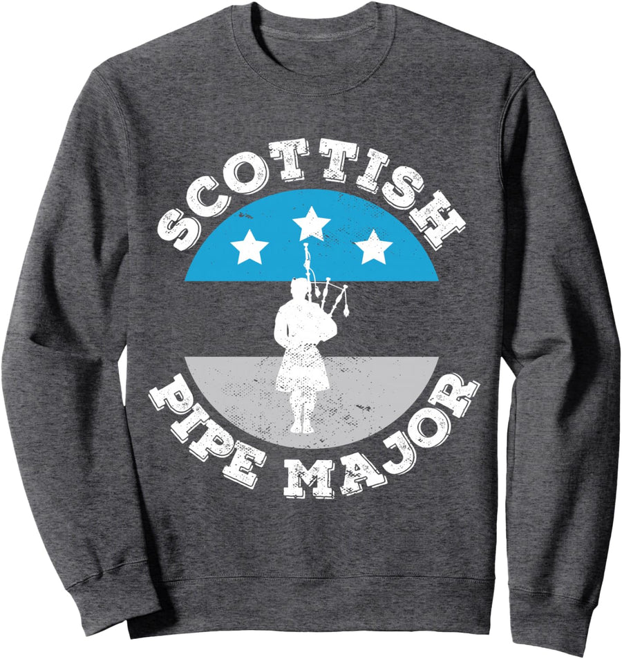 Scottish Pipe Major bagpiper bagpiping bagpipe practice Sweatshirt - Adult Unisex Dark Heather Grey