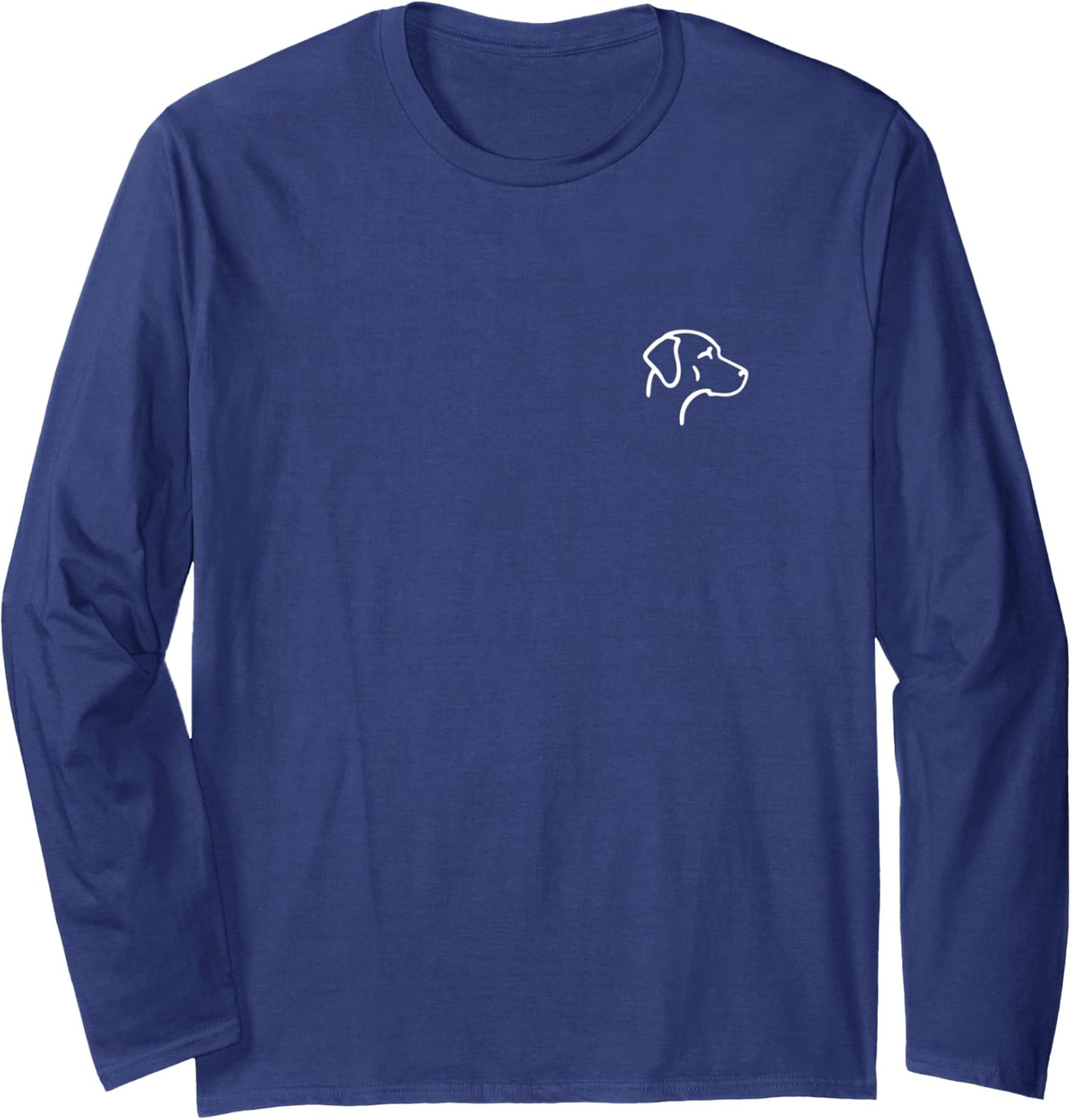 Rhodesian Ridgeback Simple Minimalist Line Art Long Sleeve T-Shirt - Adult Unisex Navy Blue