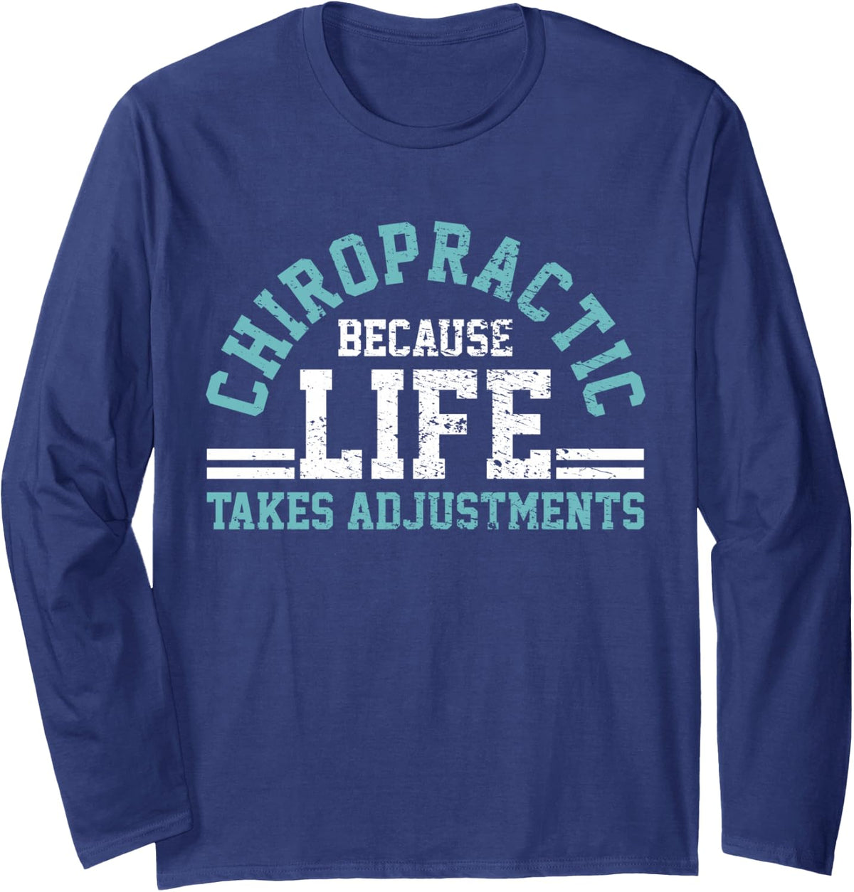 Chiropractor Chiropractic Vintage Long Sleeve T-Shirt - Adult Unisex Navy Blue