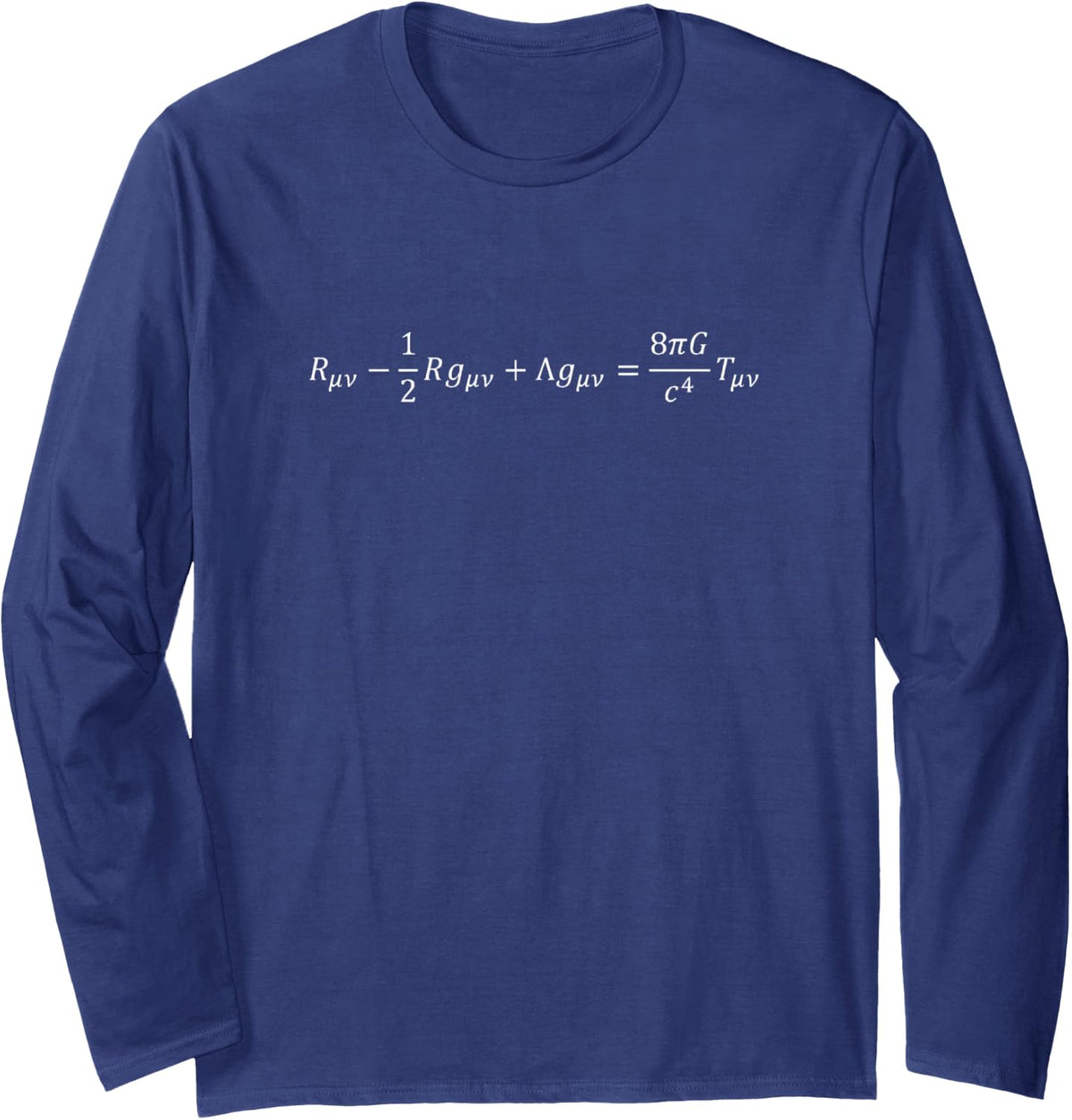 Einstein's Field Equation Gift Long Sleeve T-Shirt - Adult Unisex Navy Blue