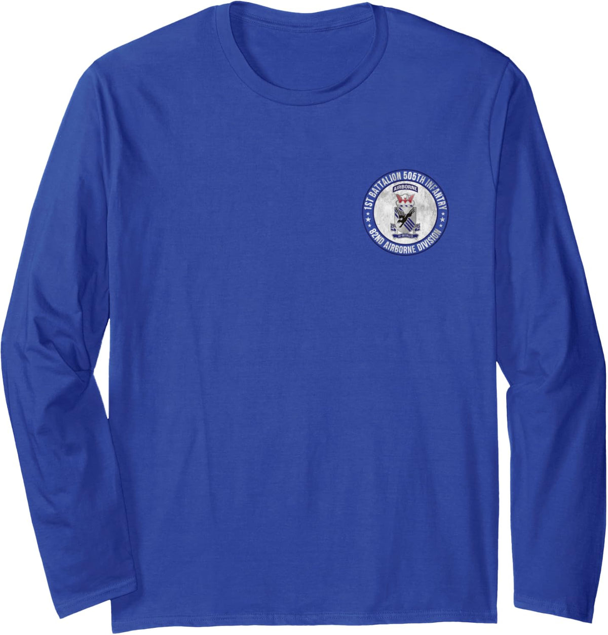 1st Battalion 505th Infantry 82nd Airborne Division Veteran Long Sleeve T-Shirt - Adult Unisex Royal Blue
