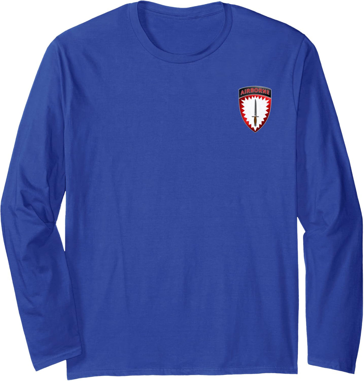 Mens Special Operations Command Europe Airborne SOCEUR Logo Long Sleeve T-Shirt - Adult Unisex Royal Blue