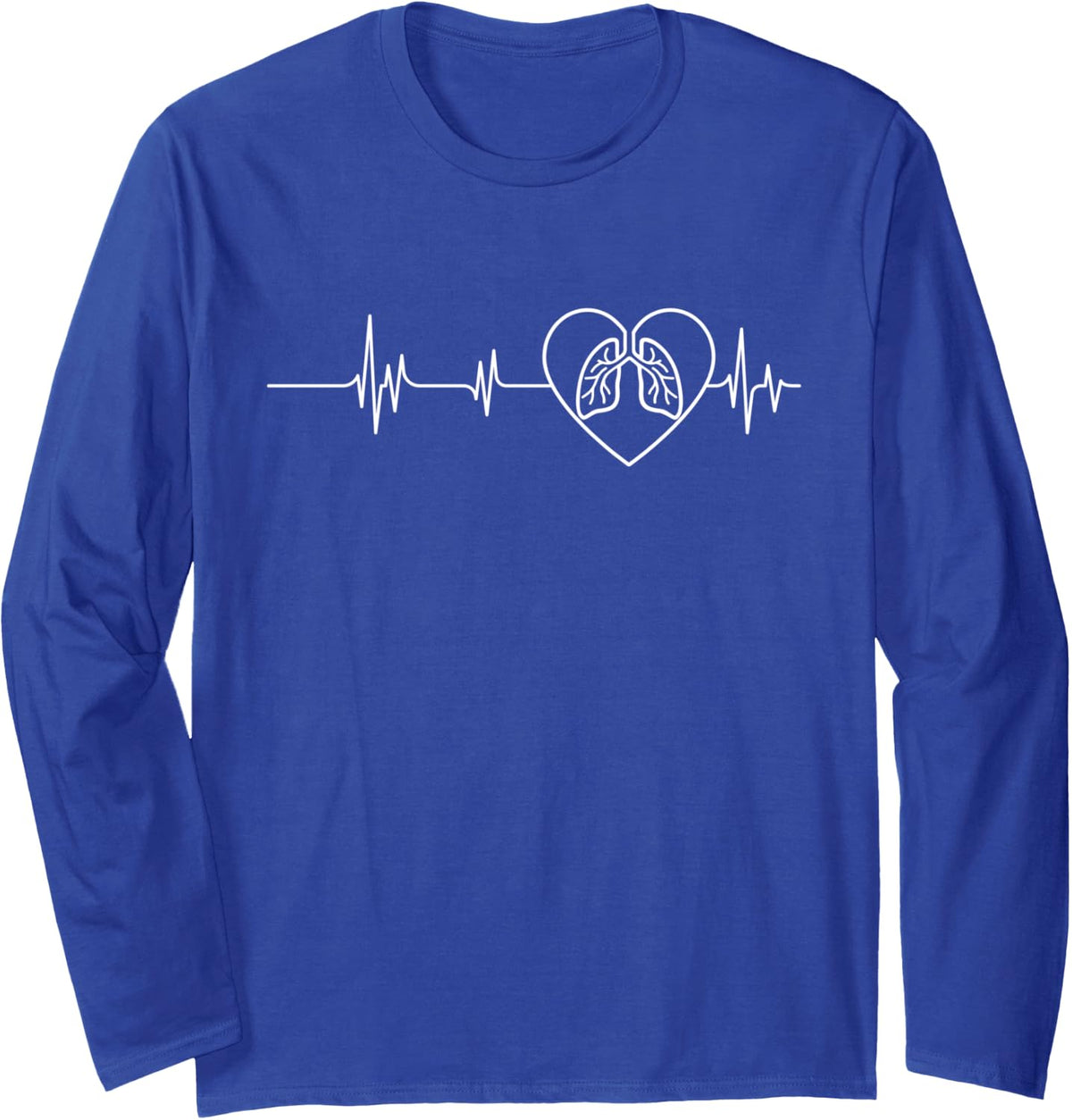 Respiratory Therapy Heartbeat - Lungs Respiratory Therapist Long Sleeve T-Shirt - Adult Unisex Royal Blue