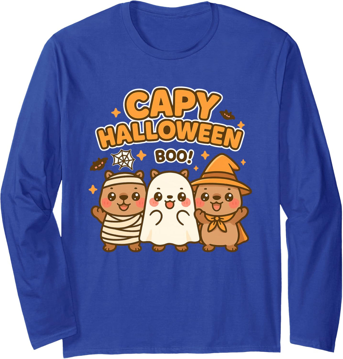 Capy Halloween Boys Girls Cute Capybara Halloween Costume Long Sleeve T-Shirt - Adult Unisex Royal Blue
