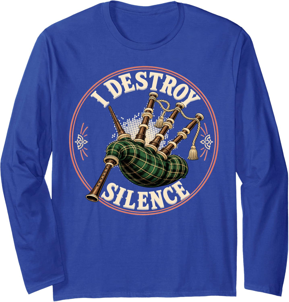Bagpipe Humor Scottish Music Piper Long Sleeve T-Shirt - Adult Unisex Royal Blue