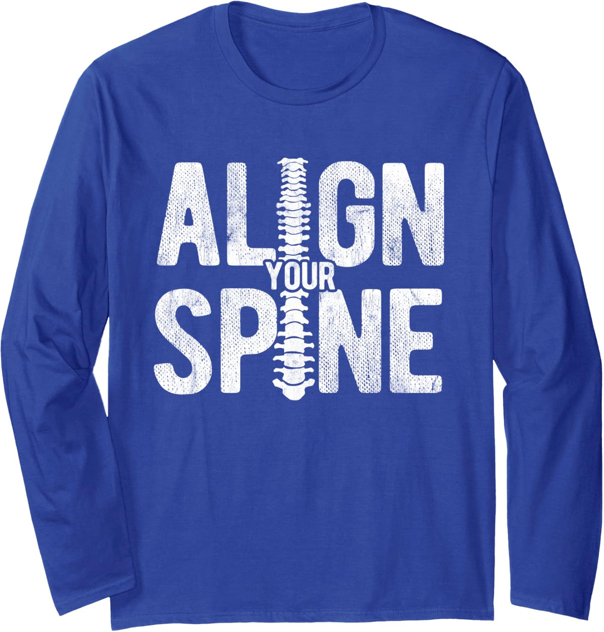 Align Your Spine Chiropractic Chiropractor Long Sleeve T-Shirt - Adult Unisex Royal Blue