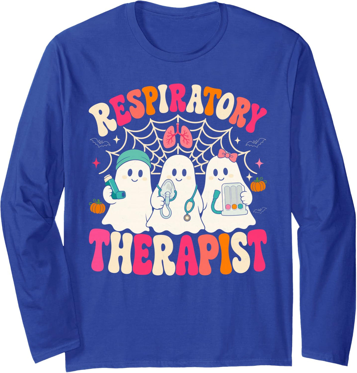 rt Respiratory Therapy Halloween Respiratory Therapist Long Sleeve T-Shirt - Adult Unisex Royal Blue