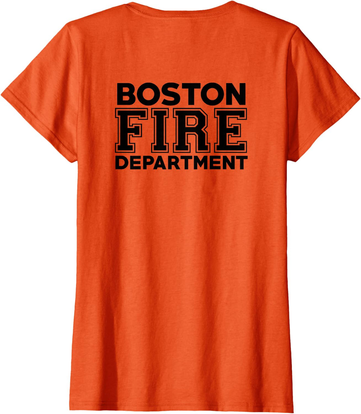 Boston Massachusetts Fire Department Firefighter Duty T-Shirt - Orange