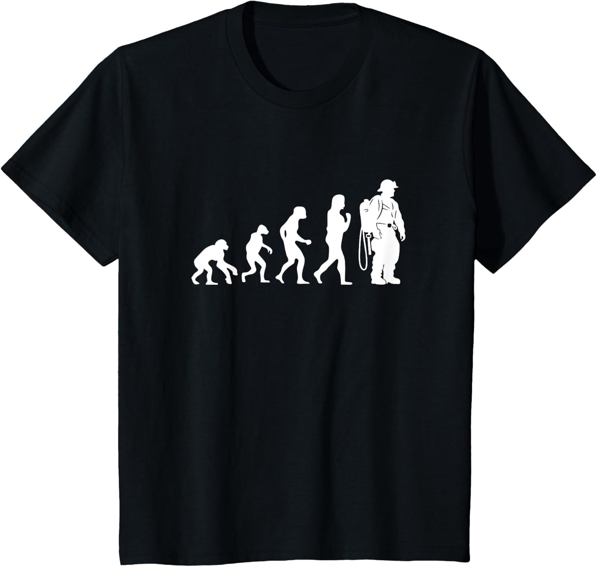 Firefighter Evolution Fire Department Hero Firemen T-Shirt - Black