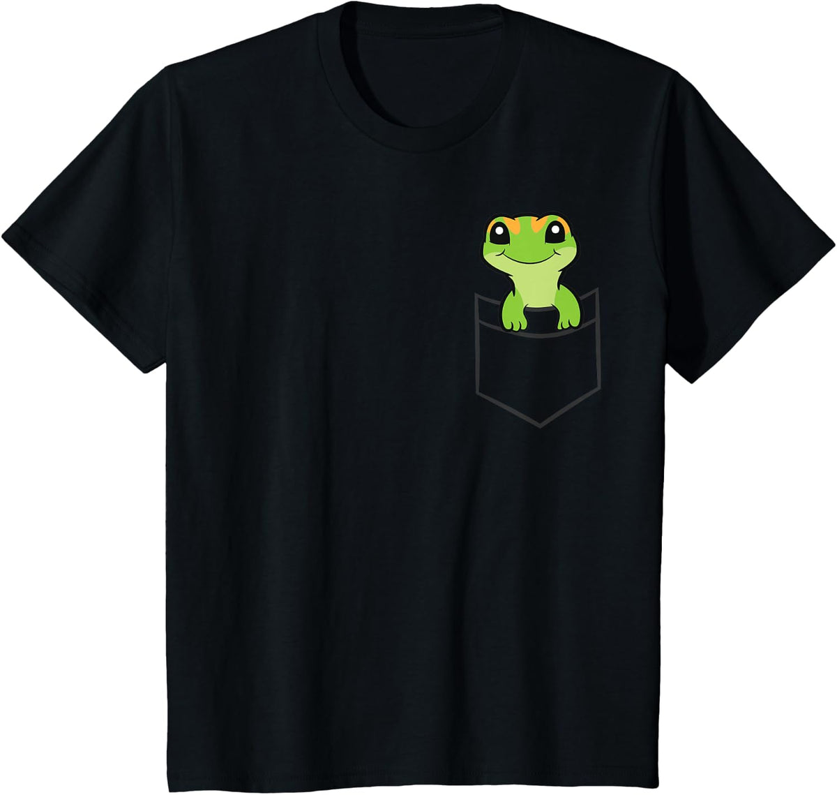 Cute Gecko In The Pocket Love Geckos T-Shirt - Black