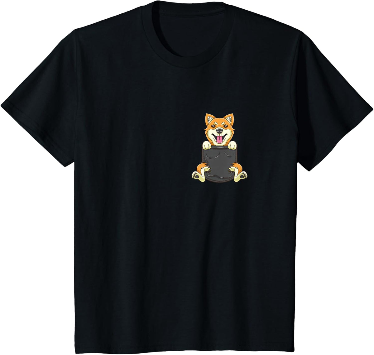 Shiba Inu In Pocket T-Shirt - Black