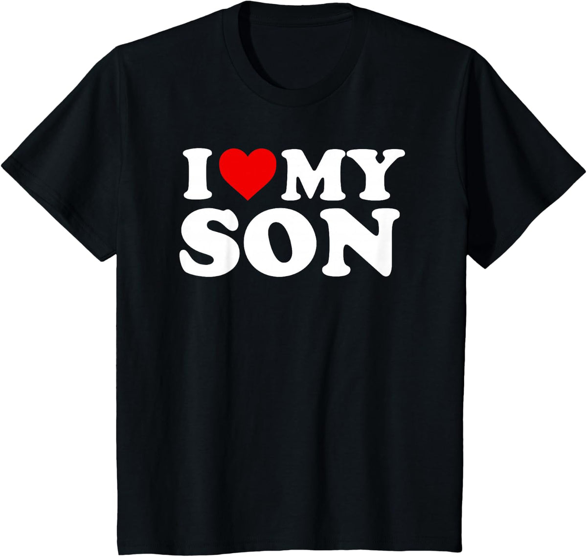 I Love My Son Design T-Shirt - Black