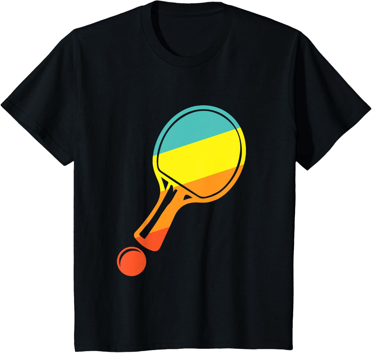 Table Tennis Retro T-Shirt - Black