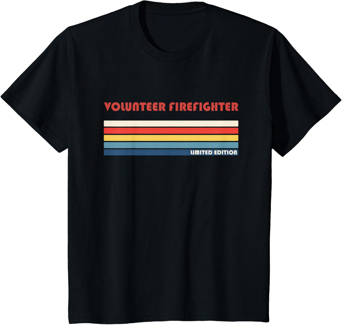 Volunteer Firefighter Police Law Enforcementretro Vintage T-Shirt - Black